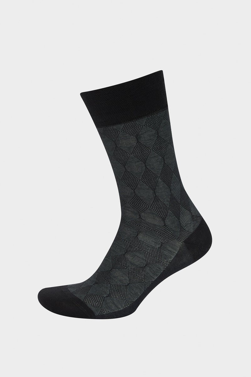 DeFacto Black Man Man Seamless 2 Piece Mercerized Cotton Long Socks Casual - Image 3